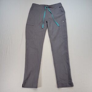 Figs Technical Collection Scrub Pants Womens S Gray Drawstring Pockets Medical